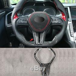 For infiniti Q50 2018-20 Q60 2017-20 carbon fiber Steering wheel cover trim 2pcs