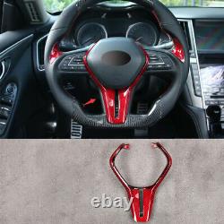 For infiniti Q50 2018-20 Q60 2017-20 red carbon fiber Steering wheel cover trim