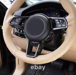 Forged Carbon Fiber Steering Wheel Cover Trim 1PCS For Porsche Cayenne 2019-2023