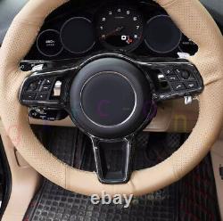 Forged Carbon Fiber Steering Wheel Cover Trim 1PCS For Porsche Cayenne 2019-2023