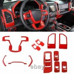 Full Cover Kit Interior Decor Panel Trim for Ford F150 2015-2019 Red Accessories