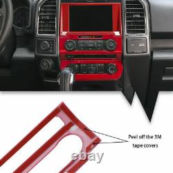 Full Cover Kit Interior Decor Panel Trim for Ford F150 2015-2019 Red Accessories