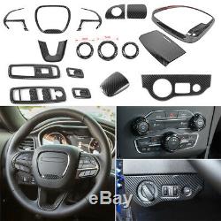 Full Kit Interior Accessories for Dodge Charger 15+ Steering Wheel Cover Console