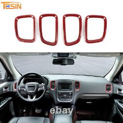 Full Set Steering Wheel Dash Trim Cover Kit for Dodge Durango 11+ Red Carbon 15x