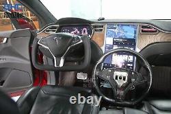 Full leather Carbon fiber patch Tesla Model x y s x 360 yoke car steering wheel