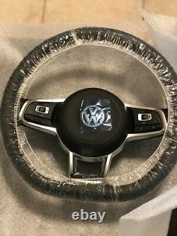 GENUINE VW OEM MK7.5 NEW GOLF GTI MULTIFUNCTION COMPLETE STEERING WHEEL WithAIRB