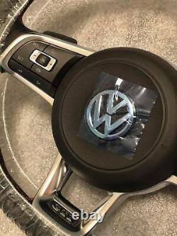 GENUINE VW OEM MK7.5 NEW GOLF GTI MULTIFUNCTION COMPLETE STEERING WHEEL WithAIRB