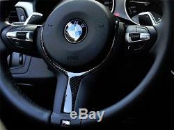 Genuine BMW M Sport M Performance Carbon Fiber Steering Wheel Cover Trim Inserts