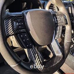 Genuine Carbon Fiber Steering Wheel Cover Panel Trim for Ford 2018-2020 F150