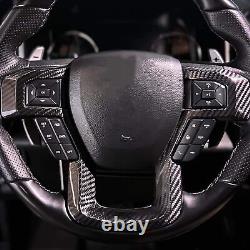 Genuine Carbon Fiber Steering Wheel Cover Panel Trim for Ford 2018-2020 F150