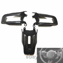 Gloss Carbon Fiber Steering Wheel Cover For Ford Mustang 2015-2022 Replacement