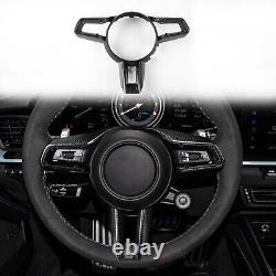 Gloss Carbon Fiber Steering Wheel Cover For Porsche 911 992/Taycan/Panamera 971