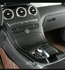 Glossy Carbon Fiber Interior Decal Trim For Mercedes-Benz C200 C300 GLC 2015-19