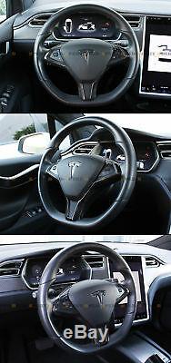 Glossy Carbon Fiber Steering Wheel Center Trim Cover For Tesla Model X & Model S