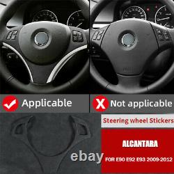 Gray Alcantara Car Steering Wheel Cover Sticker For BMW E90 E92 E93 M3 3 Series