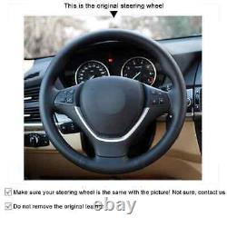 Grey Alcantara Car Steering Wheel Cover for BMW X5 E70 2006 2007-2013 X6 E71 E72
