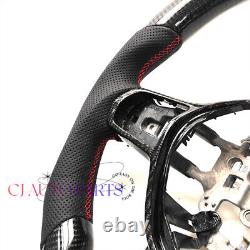 Gross Black Carbon Fiber Steering Wheel For Honda CIVIC Red Accent