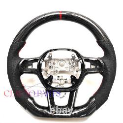 Gross Black Carbon Fiber Steering Wheel For Honda CIVIC Red Accent