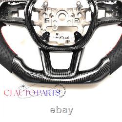 Gross Black Carbon Fiber Steering Wheel For Honda CIVIC Red Accent