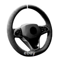 Hand Sewn Alcantara Car Steering Wheel Cover For Volkswagen Jetta Tiguan Sharan