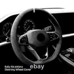 Hand Sewn Alcantara Car Steering Wheel Cover For Volkswagen Jetta Tiguan Sharan