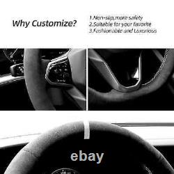 Hand Sewn Alcantara Car Steering Wheel Cover For Volkswagen Jetta Tiguan Sharan