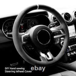 Hand Sewn Alcantara Steering Wheel Cover For Ford Mustang GT Shelby 2015-2021