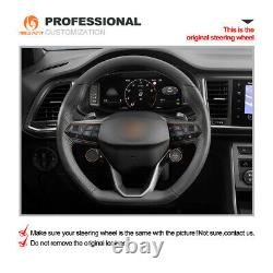 Hand Stitch Alcantara Car Steering Wheel Cover for Seat Cupra Leon 2020-2021