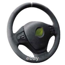 Hand Stitch Alcantara Steering Wheel Cover For BMW X3 F25 / X5 F15 Gray Thread