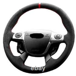 Hand Stitch Alcantara Steering Wheel Cover For Ford Focus 3 ST C-Max Energi Kuga