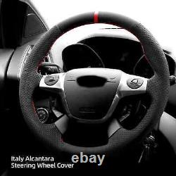 Hand Stitch Alcantara Steering Wheel Cover For Ford Focus 3 ST C-Max Energi Kuga