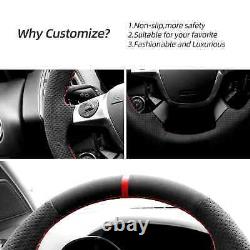 Hand Stitch Alcantara Steering Wheel Cover For Ford Focus 3 ST C-Max Energi Kuga