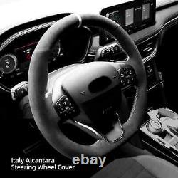 Hand Stitch Alcantara Steering Wheel Cover For Ford Focus Fiesta Kuga Puma 2017