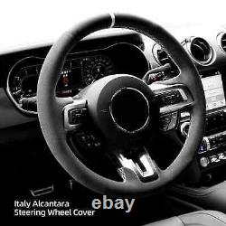 Hand Stitch Alcantara Steering Wheel Cover For Ford Mustang GT Shelby 2015-2021
