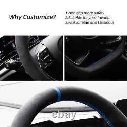 Hand Stitch Alcantara Steering Wheel Cover For Hyundai Elantra New i20 2022 2023