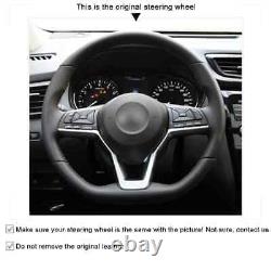 Hand Stitch Alcantara Steering Wheel Cover Wraps for Nissan Qashqai X-Trail Leaf