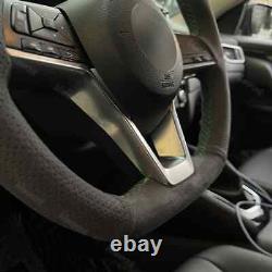 Hand Stitch Alcantara Steering Wheel Cover Wraps for Nissan Qashqai X-Trail Leaf