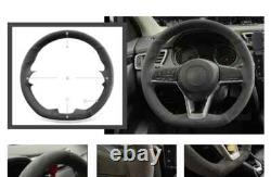 Hand Stitch Alcantara Steering Wheel Cover Wraps for Nissan Qashqai X-Trail Leaf