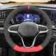 Hand Stitch Alcantara Steering Wheel Cover Wraps for VW Golf 8 Passat Alltrack