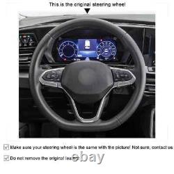 Hand Stitch Alcantara Steering Wheel Cover Wraps for VW Golf 8 Passat Alltrack
