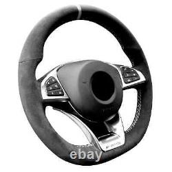 Hand Stitch Alcantara Steering Wheel Cover for Benz AMG A45 / W205 C43 C63S GLC