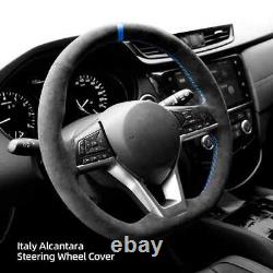 Hand Stitch Alcantara Steering Wheel Cover for Nissan Qashqai X-Trail Leaf Juke