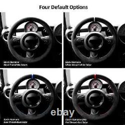 Hand Stitch Blue Stripe Alcantara Steering Wheel Cover For Mini Cooper/Cooper S