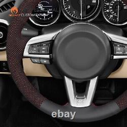 Hand Stitch DIY Alcantara Real Leather Steering Wheel Cover for Mazda MX-5 2016