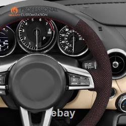 Hand Stitch DIY Alcantara Real Leather Steering Wheel Cover for Mazda MX-5 2016