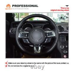 Hand-sewn Alcantara Car Steering Wheel Cover Wrap for Ford Mustang 2015-2020