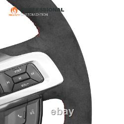 Hand-sewn Alcantara Car Steering Wheel Cover Wrap for Ford Mustang 2015-2020