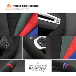 Hand-sewn Alcantara Car Steering Wheel Cover Wrap for Ford Mustang 2015-2020