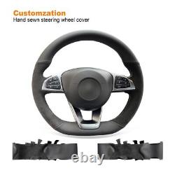 Hand-sewn Alcantara Leather Steering Wheel Cover for Mercedes Benz W205 C117 156