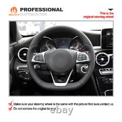 Hand-sewn Alcantara Leather Steering Wheel Cover for Mercedes Benz W205 C117 156